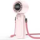 4 in 1 Portable Handheld Turbo Fan, 9000RPM High-Speed Mini, 180 Foldable, 1-100 Speeds, Up to 15H Use, 5000mAh Battery, Powerful Personal Cooling, Hand Held Fan for Travel, Indoor & Outdoor