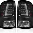 AUTOSAVER88 LED Tail Lights Compatible with 2009-2018 Ram 1500, 2010-2018 Dodge Ram 2500/3500, 2019-2022 Ram 1500 Classic Taillights Assembly - Driver & Passenger Side (Black/Smoke)