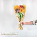 NEUROVYRAL 50 Pcs Flower Bouquet Sleeves Bouquet Wrapping Paper with 1 Ribbon Florist Wrap Supplies Kraft Paper Floral Packing Flower Bags for Wedding Mother's Day Graduation Gift