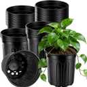 LWWTBS 1 Gallon Plastic Plant Nursery Pot/Pots 65pcs Seedlings Flower Plant Container Seed Starting Pots Flexible Thickened Soft Plastic Garden Seedling Pot with Holes