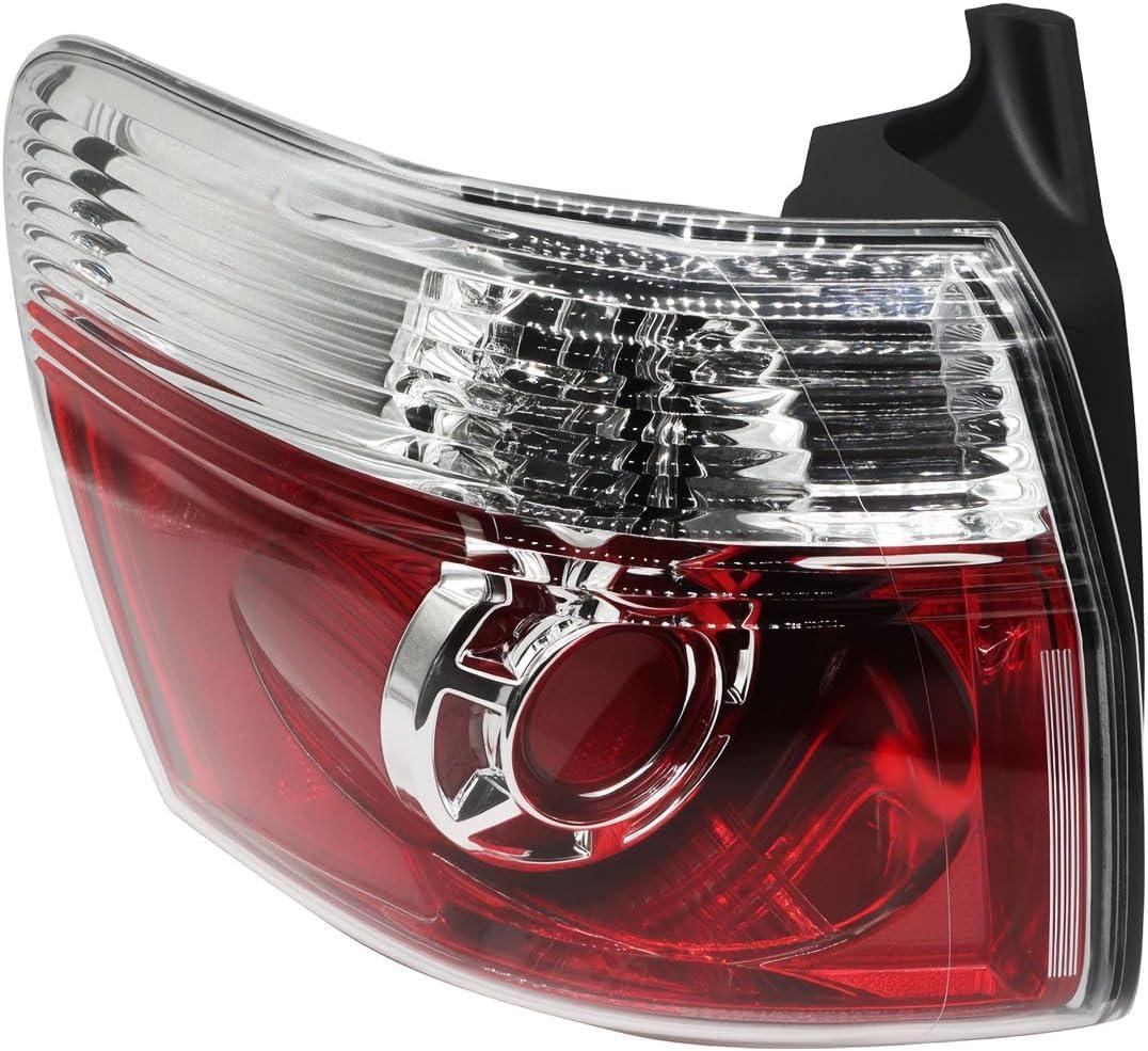 Left Tail Light Assembly W/Bulbs Compatible with 2007-2012 Acadia Driver Side Rear Tail Lamp Brake Light GM2800216 20912757