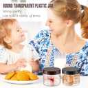 Mifoci 50 Pcs 9.5oz Clear Plastic Jars Containers Wide Mouth Food Storage Jar for Kitchen Dry Food Butter Honey Cosmetics Cream, Black and Brown (3.35''l x 2.56''h)