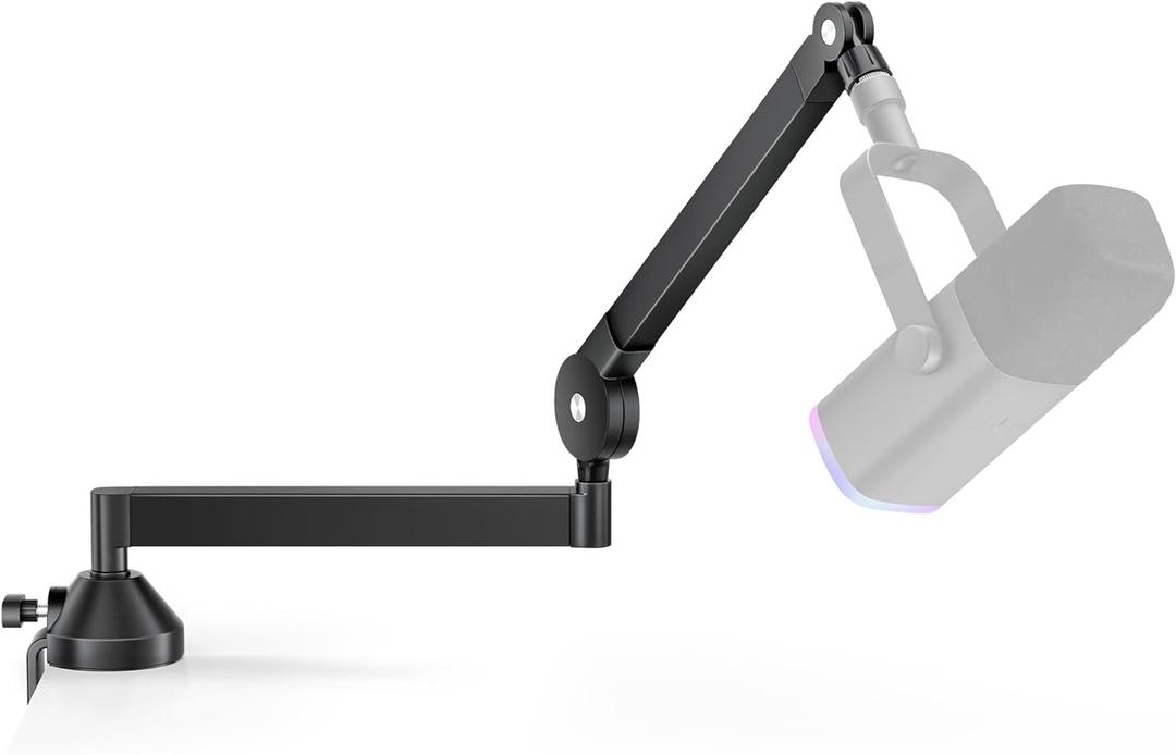 InnoGear Low Profile Mic Arm, 360 Rotatable Microphone Boom Arm Mic Stand for Fifine AM8 K669B Blue Yeti HyperX QuadCast SoloCast AT2020, with Mic Clip 3/8" to 5/8", 3/8" to 1/4" Adapter, Black