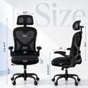 Home Office Desk Chairs, Ergonomic Office Chair with Lumbar Support & 3D Headrest, Computer Desk Chair with Flip-up Armrests, Perfect for Office or Study, Black/Carbon Fiber