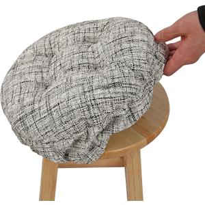 SINOSSO Modern Bar Stool Cushion Dia.13, Fashion Interweaving Design Anti-Skid Silicone Round Stool Seat Cushion Cover Padded (White, M,1)