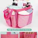 Pink Portable Shower Caddy for College Dorm Room Essentials, Dorm Mesh Shower Bag Organizer for Girls, Beach, Swimming, Gym, RV Travel essentials