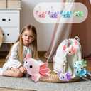 Axolotl PlushCute Axolotl Mommy Stuffed Animal with 4 Baby Axolotl Plushies in TummyKawaii Axolotl Plush Toy Gift for Kids Girls Boys