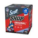 Scott Shop Original Blue Towels (75190), 9"x12" Cloth-like Paper Towel (8 Boxes of 200 Sheets, 1,600 Sheet Total)