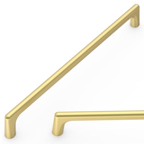 Amerdeco 10 Pack Brushed Gold Cabinet Pulls 7.5 Inch(192MM) Hole Centers Kitchen Cabinet Handles Hardware Kitchen Handles for Cabinets Cupboard Handles Drawer Pulls ZH0041