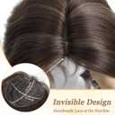 PANEWAY Hair Topper 16Inch Hair Toppers For Women Wavy Curly Brown Highlights Clip In Synthetic Wiglets for Women