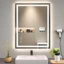28"x20" LED Bathroom Mirror - Lighted Vanity Mirror with 3 Color Temperatures, Anti-Fog, Dimmable, Backlit + Front Lit, Memory Function, Easy to Install