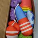 ZOOI Toddler Montessori Toys for 1-3 Year Old, 24PCS Cloth Fishing Game with Stacking Cups for Hand-Brain Coordination, Sensory Baby Toys 6-12 Months, 1-3 Year Old Girl Boy Birthday Gifts (Blue)