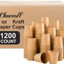 1200 Pack 3 oz Paper Cups, Disposable Kraft Small Mouthwash Bathroom Cups 3 Ounce, Hot/Cold Beverage Cups for Home, Kitchen, Party
