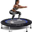 BCAN 38"/40''/48'' Foldable Mini Trampoline Fitness Trampoline with Safety Pad,Rebounder Exercise Trampoline for Adults Indoor/Garden Workout,Max Load 300lbs/440lbs (48-Black)
