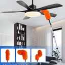 26 Foot High Reach Duster Kit with 5-19 ft Telescoping Extension Pole, High Ceiling Duster, Cobweb Duster, Window Squeegee, Feather Duster, Outdoor & Indoor Extendable Duster Cleaning Kit
