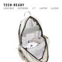 adidas Prime Backpack for Work, Travel Bag for Women and Men with Padded Compartment for Laptop, Alumina Beige/ White, One Size