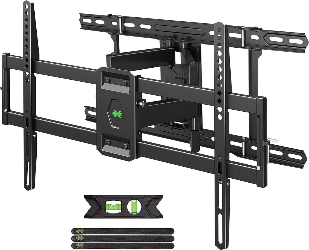 USX MOUNT UL Listed TV Wall Mount for 42"-85" TVS, Fits 16" 18" or 24" Studs, Full Motion Wall Mount Swivel Tilt Extension TV Bracket with Dual Articulating Arms, Max VESA 600x400mm, Load 110lbs (42-85 FM TV Mount &16-24 Wood Stud)