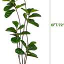 Artificial Fiddle Leaf Fig Tree 6FT with Cotton Basket | Faux Large Trees Fake Plants Tall Tree with 5 Sturdy Trunks, Indoor Artificial Plant Ficus Lifelike for Home Decor Office