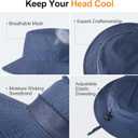 VOBOOM Sun Hats for Men Women Breathable Wide Brim Summer UV Protection Fishing Cap (Blue)