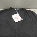 Prettywear Sexy Deep V Neck Long Sleeve Shirts for Women Ribbed Knit Going Out Tops Fitted Casual Basic Tee 2025 Fall Clothes, S