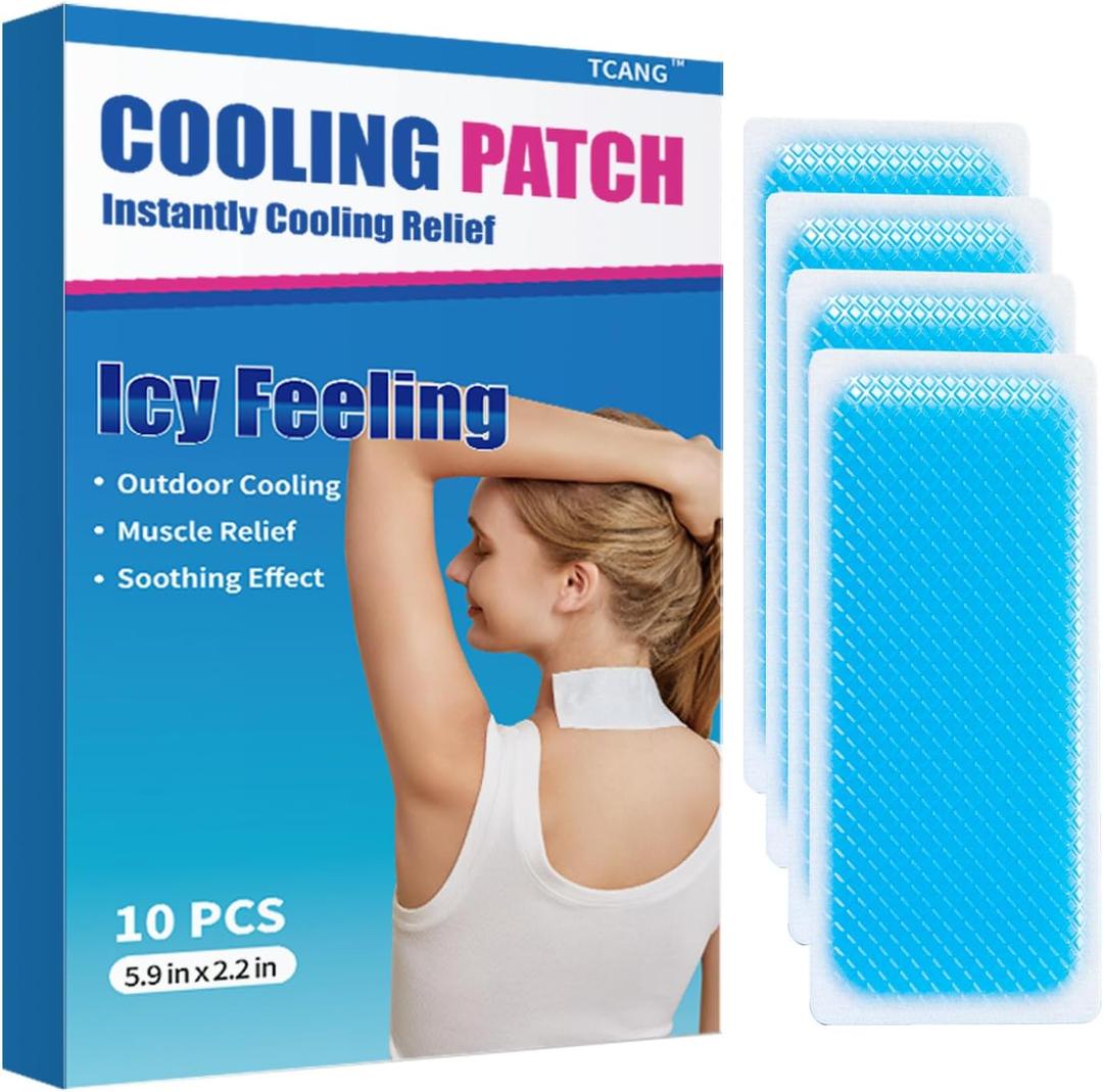 Instant Cooling Ice Packs for Outdoor Activities Summer Heat Relief - Large Disposable Cooling Patches for Neck Body, Camping Hiking Sports, Instant Temperature Drop, 10 Pack