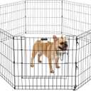 Puppy Playpen - Foldable Metal Exercise Enclosure with Eight 24-Inch Panels - Indoor/Outdoor Fence for Dogs, Cats, or Small Animals by PETMAKER