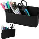 KITANIS Magnetic Pen Holder,3 Compartments Magnetic Dry Erase Marker Holder,Extra Strong Magnet Storage Marker Pen Pencil Organizer for Refrigerator,Whiteboard,Locker Accessories(Long Style) (Black-8.27Inch)