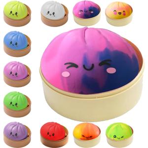 Dumplings Squishy Stress Balls Fidget Sensory Toy Mystery Dumplings Squishy Soft Squeeze Decompression Dough for Adults (Gradation Purple)