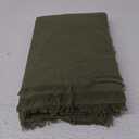 6 Pack Olive Green Cotton Linen Napkins with Fringe Green Cloth Napkins Set of 6 Boho Handmade Dinner Table Napkins for Wedding Bridal Baby Shower Tea Party, 17 x 17 Inches