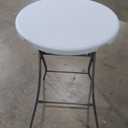 32in Cocktail Table, no Assembly Required, High Top Bistro Round Plastic Folding Table, Foldable Portable Bar Height Tables, Indoor Outdoor for Party Banquet Wedding Picnic Dining Camping, White
