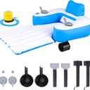 ShinyRelief Motorized Pool Float for Adults, Inflatable Motorized Pool Lounger with 2 Dual Motors Cup Holder Electric Floaty Water Toys for Outdoor Swimming Party Lake River