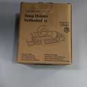 LEVERLOC Soap Holder Dish with Hooks for Shower, Bar Suction Cup Soap Tray Wall Mounted, Rustproof Stainless Steel Sponge Holder Caddy for Bathroom Bathtub Kitchen Sink, Black (1 Tire)