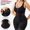 Nebility Fajas Colombianas Moldeadoras Shapewear for Women Tummy Control Postpartum Body Shaper Bodysuit with Zipper Crotch, S
