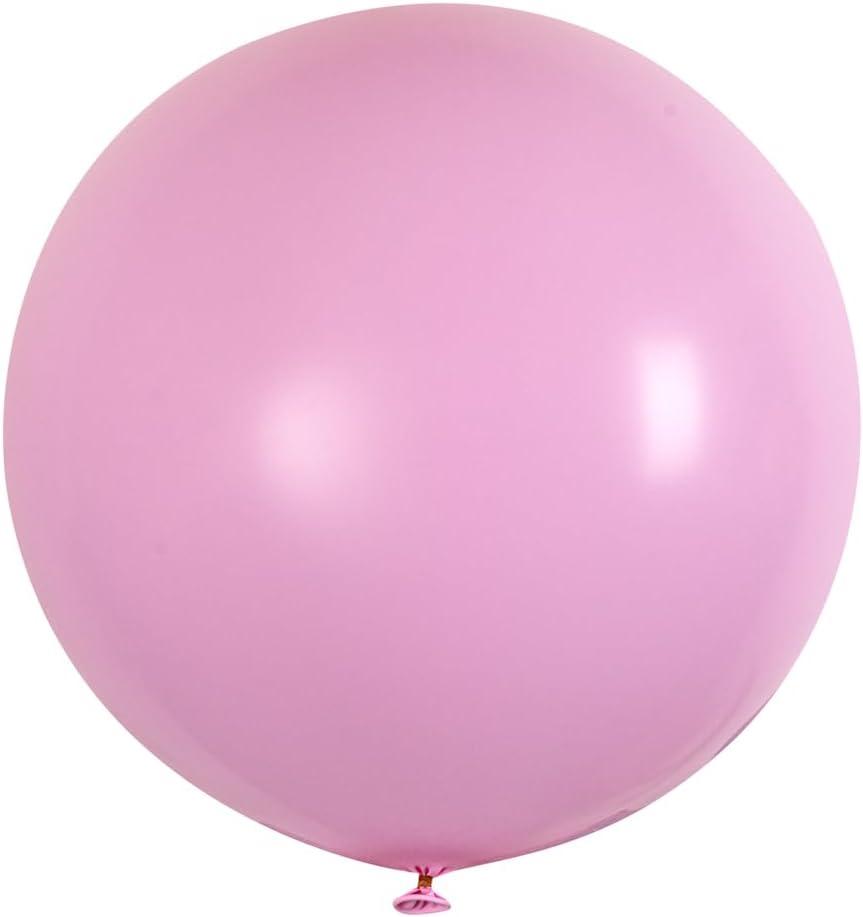Restaurantware-36 Inch Jumbo Balloons, Thick Balloons - Strong Latex, Fill With Helium Or Air, Pastel Rose Red Giant Round Balloons, Decorations For Photo Shoot, Wedding, Or Birthday Party, 5 Pack