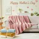 NEWCOSPLAY Super Soft Throw Blanket Pink Premium Silky Flannel Fleece 3D Ribbed Jacquard Lightweight Bed Blanket All Season Use (Pink Ribbed, Throw(50"x60"))