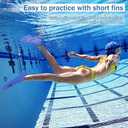 Gintenco Swim Fins, Kids Swim Training Fins for Lap Swimming, Travel Size Flippers with Mesh Bag, Silicone Swimming Fins for Kids Teens Adults Women Men, XL(US Men 8-9.5/ US Women 8.5-10)