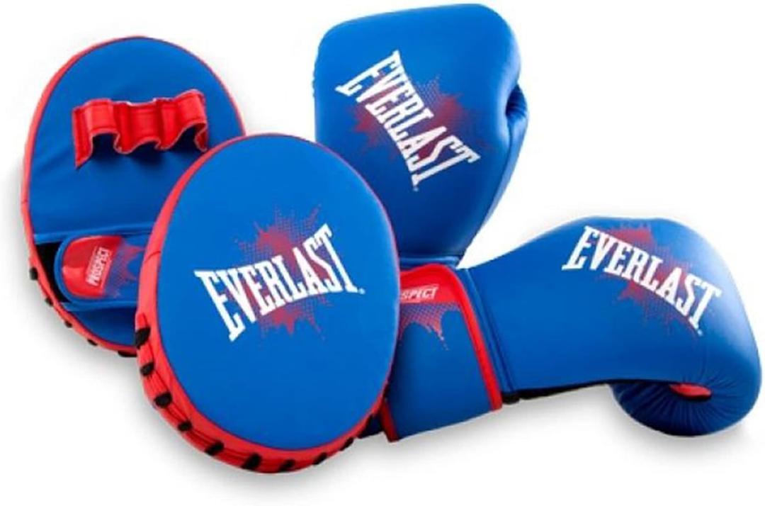 Everlast Prospect Youth Glove & Mitt Kit, Blue, red