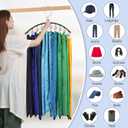 3 Pack Skirt Pants Hangers with Clips, Legging Organizer for Closet Hanging with 10 Clips Holds 30 Leggings/Shorts/Jeans/Skirts Pants Hangers Space Saving Closet Organizers and Storage, Black