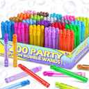 Mini Bubble Wands Bulk 200 Pack 20 Colors, Party Favors Toys for Kids Child, Christmas Celebration,Thanksgiving New Year, Themed Birthday, Wedding, Summer Outdoor, Bath Time, Gifts Box for Girls Boys
