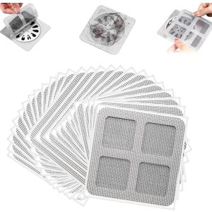50Pcs Disposable Hair Drain Stickers,Shower Drain Hair Catcher Mesh Stickers,Bathroom Shower Drain Protector,Mesh Cover Floor Drain Sticker for Kitchen Bathroom Bathtub
