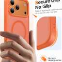 Magnetic for iPhone 17 Pro Case,[Anti-Slip][Compatible with MagSafe][Military Grade Drop Protection] Shockproof Protective Translucent Matte Phone Case for iPhone 17 Pro Case,Orange