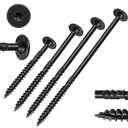 Heavy-Duty Outdoor Wood Screws Assortment Fastener Kit, 150Pcs Star Drive Deck Screws, Rust Resistant Timber Screws for Timber/Log/Landscaping Wood (#14 x 2-7/8",4-1/2",6",8" (Black)