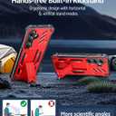 FNTCASE for Samsung Galaxy S26 Case: with [Built-in Screen Protector & Kickstand] [2 Front Frames] [Military-Grade Drop Protection] Heavy Duty Shockproof Rugged Case Full Body Protective Cover Red