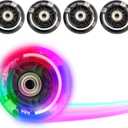 2PM SPORTS 4 Pack 70mm, 82A Inline Skate Wheels with ABEC-7 Bearing, Indoor/Outdoor Inline Skates Wheels - 70 MM (Black)