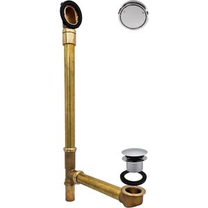 Westbrass 22" Deep Soak Tip-Toe Drain Bath Waste Overflow with Ball Joint, Polished Chrome, 7931817BJCHM-26