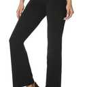 Houmous Women's Cotton Bootcut Pants Inner Pocket(Regular-33 Inseam-Black, 4 Pockets, X-Large)