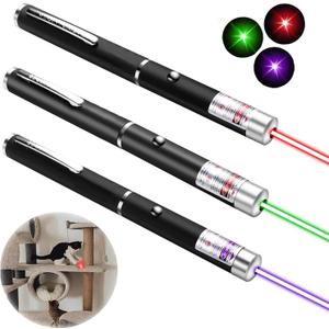 Red Green Violet Pointer for Cats (3 Pack), Pet Light Toys for Kittens and Dogs, Indoor Training and Chaser Toys for Cats.
