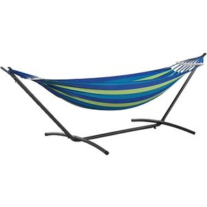 ANAGOO Double Hammock with Stand, 2 Person Hammock with Carrying Bag,Heavy Duty Portable,500 lb Capacity, Perfect for Both Indoors and OutdoorsOcean Breeze