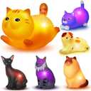 Bath Toys for Kids 1-3, 6 PCS Light-Up Cat Bath Toy Set, Baby Toddler Bath Toys, Bathtub Pool Bath Toy for Kids, Christmas Birthday Gifts for Boys & Girls Ages 1 2 3+ Years Old