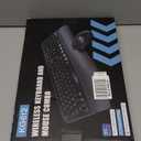 Wireless Keyboard and Mouse Combo, Wave Keys Full-Sized Ergonomic Keyboard with Cushioned Plam Rest, Phone Holder, Comfortable Natural Typing, 2.4G Cordless Set for Computer, Laptop, PC, Mac, Windows (Black)